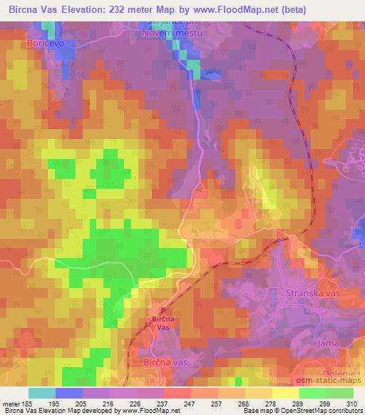 Bircna Vas,Slovenia Elevation Map