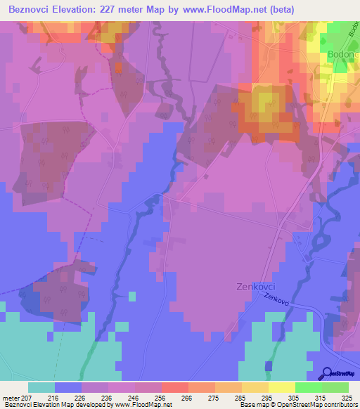Beznovci,Slovenia Elevation Map