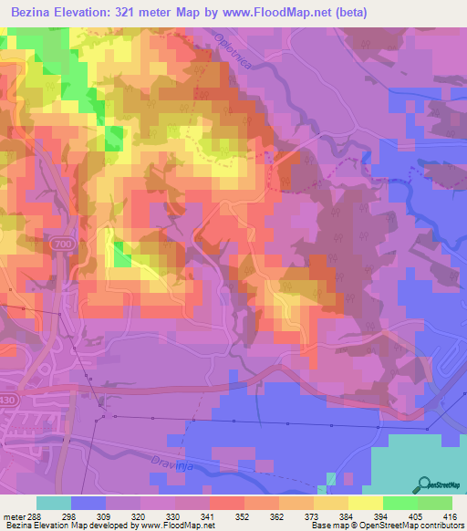 Bezina,Slovenia Elevation Map