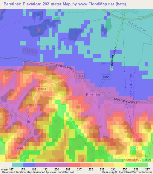 Beretinec,Croatia Elevation Map