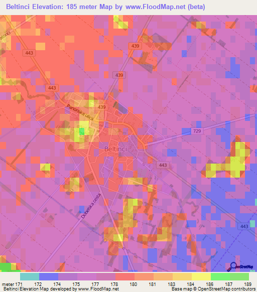 Beltinci,Slovenia Elevation Map