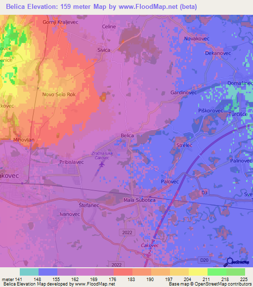 Belica,Croatia Elevation Map