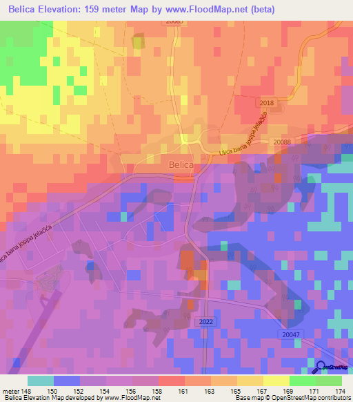 Belica,Croatia Elevation Map