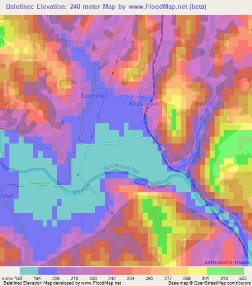 Beletinec,Croatia Elevation Map