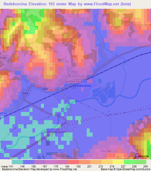 Bedekovcina,Croatia Elevation Map