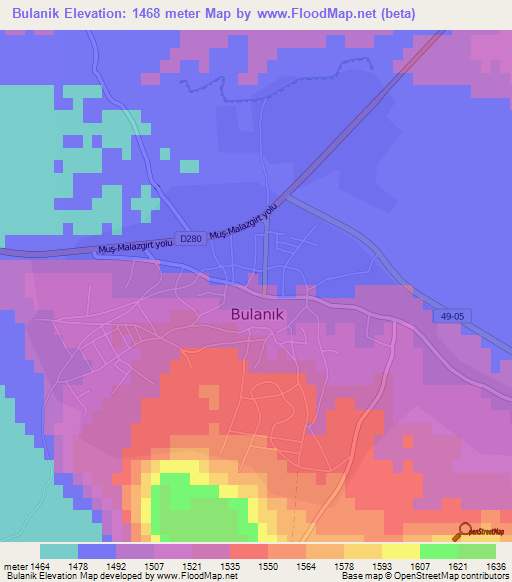 Bulanik,Turkey Elevation Map