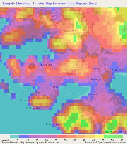 Banjole,Croatia Elevation Map