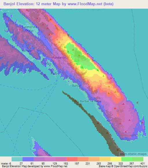 Banjol,Croatia Elevation Map