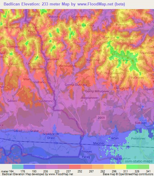 Badlican,Croatia Elevation Map