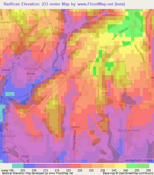 Badlican,Croatia Elevation Map