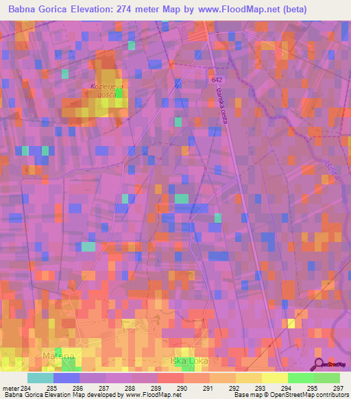 Babna Gorica,Slovenia Elevation Map