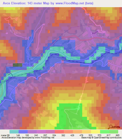 Avce,Slovenia Elevation Map