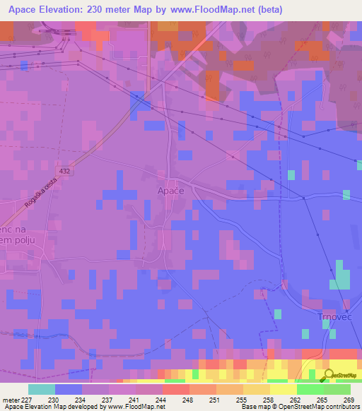 Apace,Slovenia Elevation Map