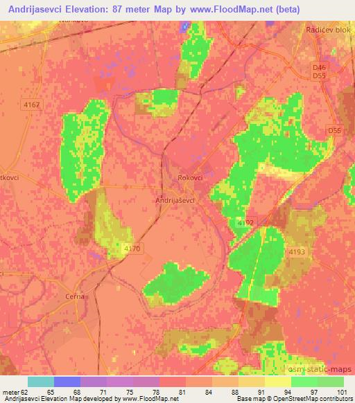 Andrijasevci,Croatia Elevation Map