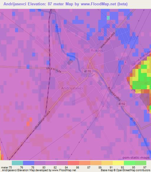 Andrijasevci,Croatia Elevation Map
