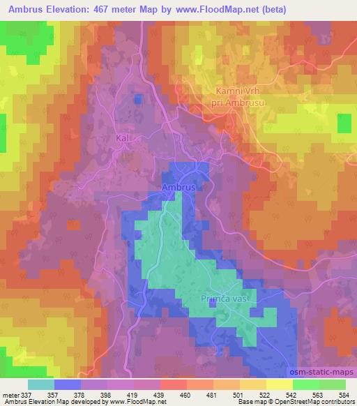 Ambrus,Slovenia Elevation Map