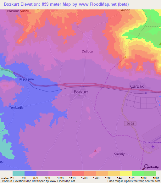 Bozkurt,Turkey Elevation Map