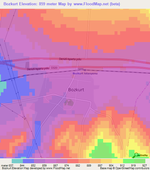 Bozkurt,Turkey Elevation Map