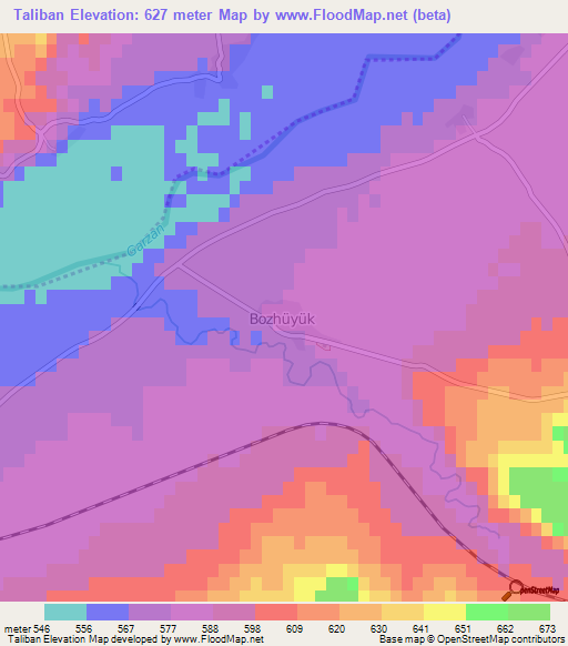 Taliban,Turkey Elevation Map