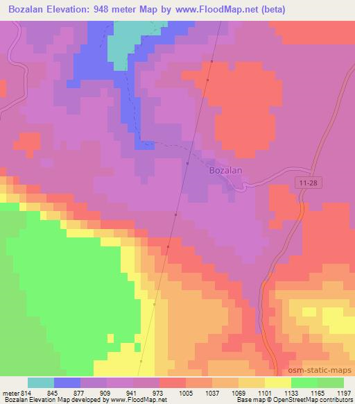 Bozalan,Turkey Elevation Map