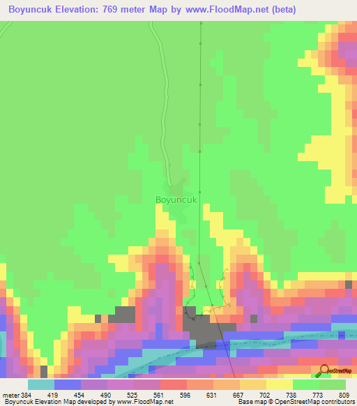 Boyuncuk,Turkey Elevation Map