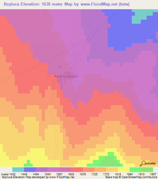 Boyluca,Turkey Elevation Map