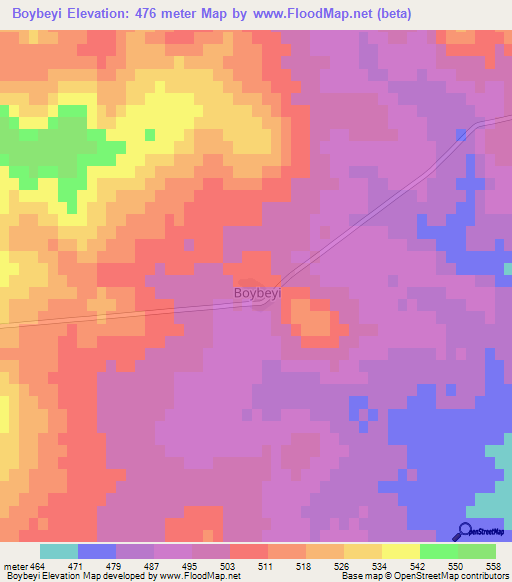 Boybeyi,Turkey Elevation Map