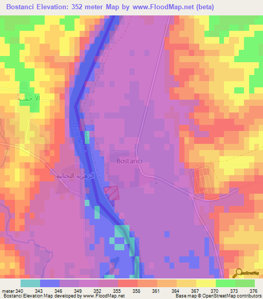 Bostanci,Turkey Elevation Map