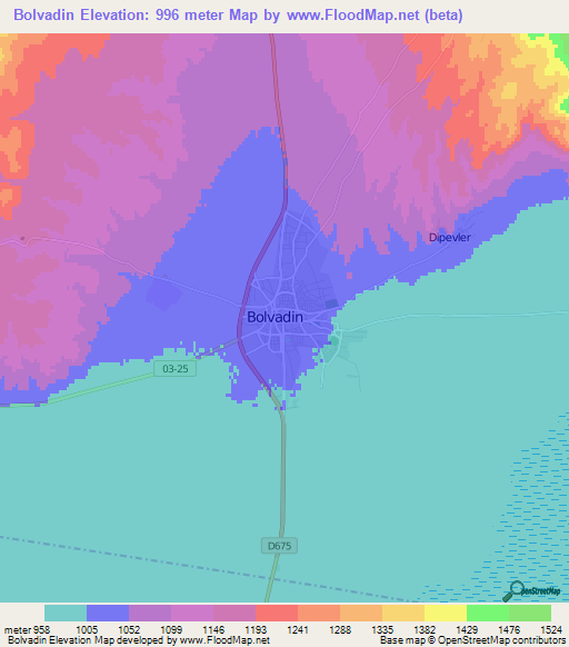 Bolvadin,Turkey Elevation Map