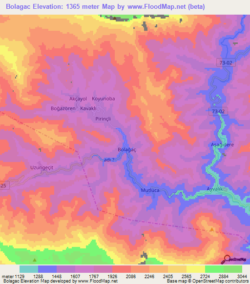 Bolagac,Turkey Elevation Map