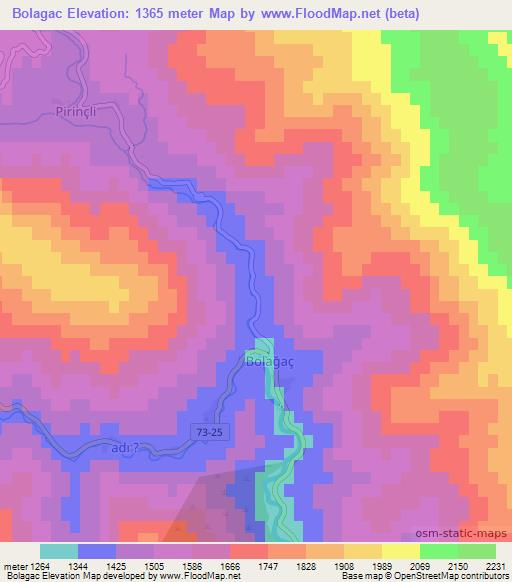 Bolagac,Turkey Elevation Map