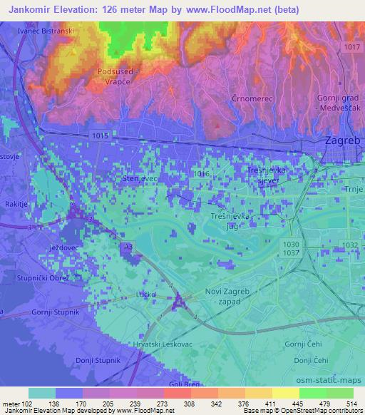 Jankomir,Croatia Elevation Map
