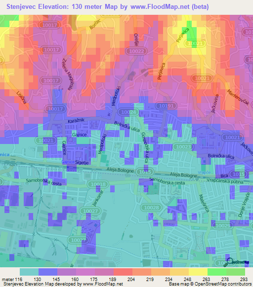 Stenjevec,Croatia Elevation Map