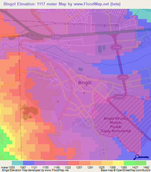 Bingol,Turkey Elevation Map