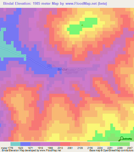 Bindal,Turkey Elevation Map