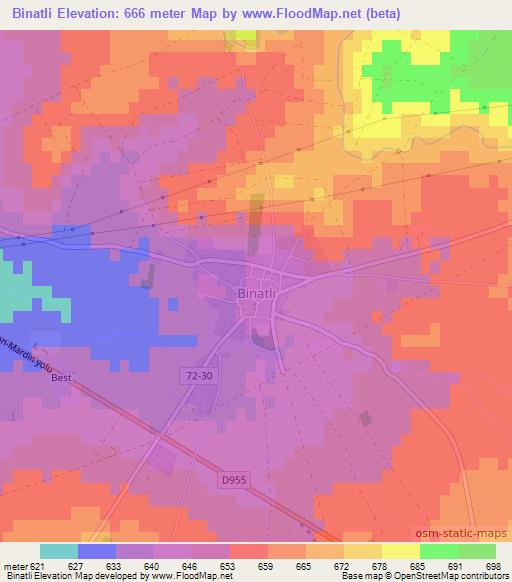 Binatli,Turkey Elevation Map