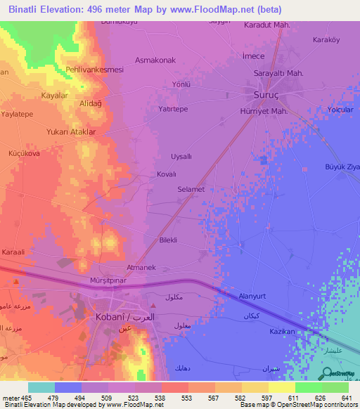 Binatli,Turkey Elevation Map