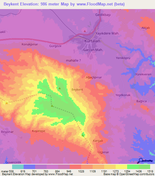 Beykent,Turkey Elevation Map