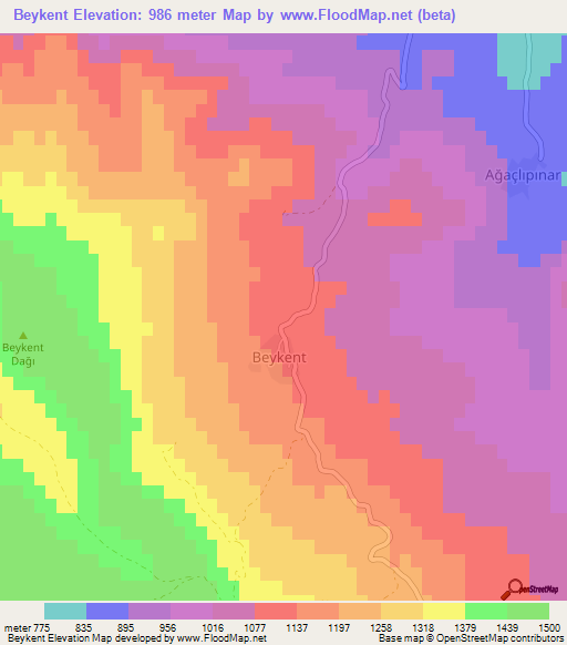 Beykent,Turkey Elevation Map