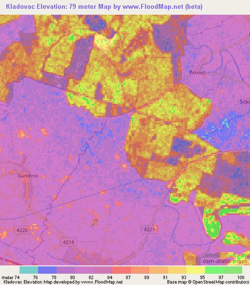 Kladovac,Croatia Elevation Map