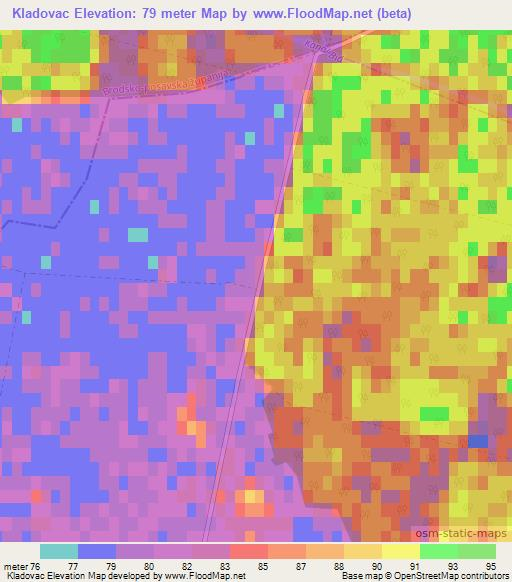 Kladovac,Croatia Elevation Map