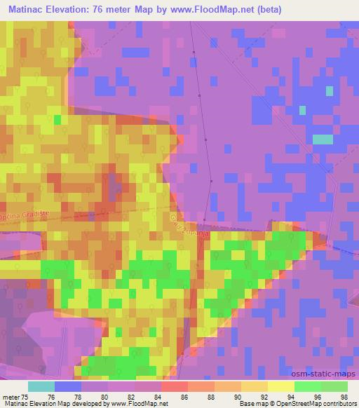 Matinac,Croatia Elevation Map