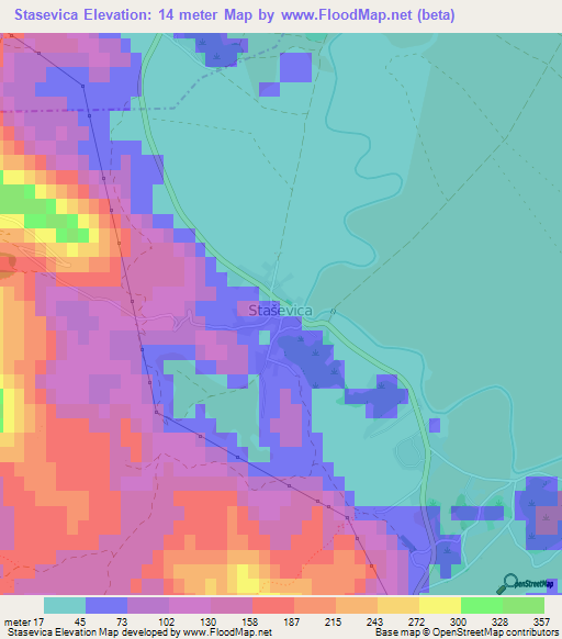 Stasevica,Croatia Elevation Map