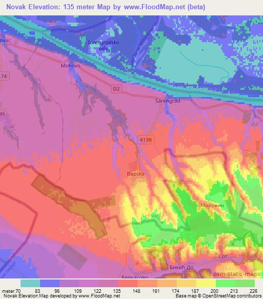 Novak,Croatia Elevation Map