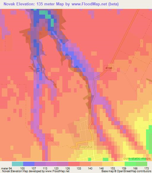 Novak,Croatia Elevation Map