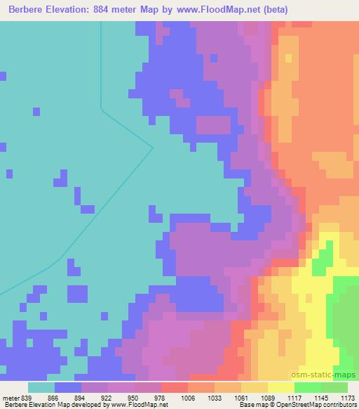 Berbere,Turkey Elevation Map