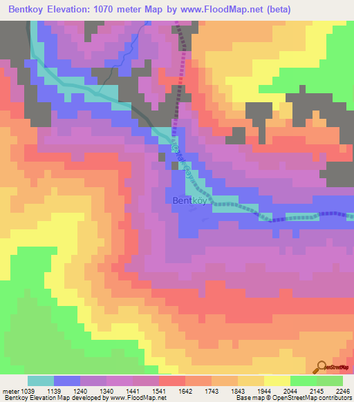 Bentkoy,Turkey Elevation Map