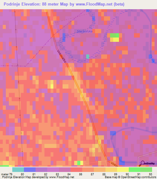 Podrinje,Croatia Elevation Map