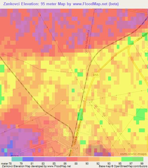 Zankovci,Croatia Elevation Map