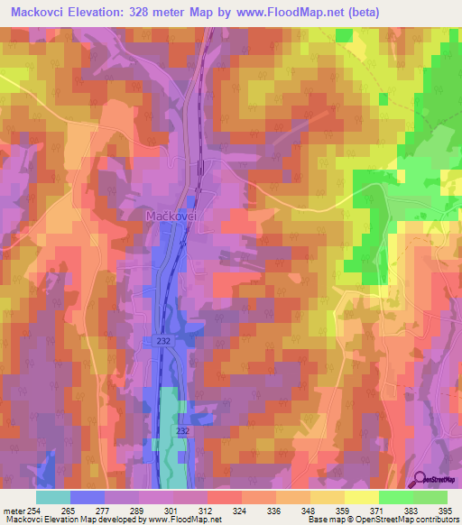 Mackovci,Slovenia Elevation Map